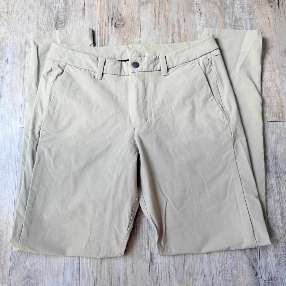 Lululemon Commission Pant Slim Novelty Canvas Tofino Sand Men's 33x31 Stretch